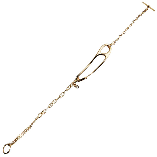 Hermes Chaine d'Ancre Punk Rose Gold Diamond Bracelet