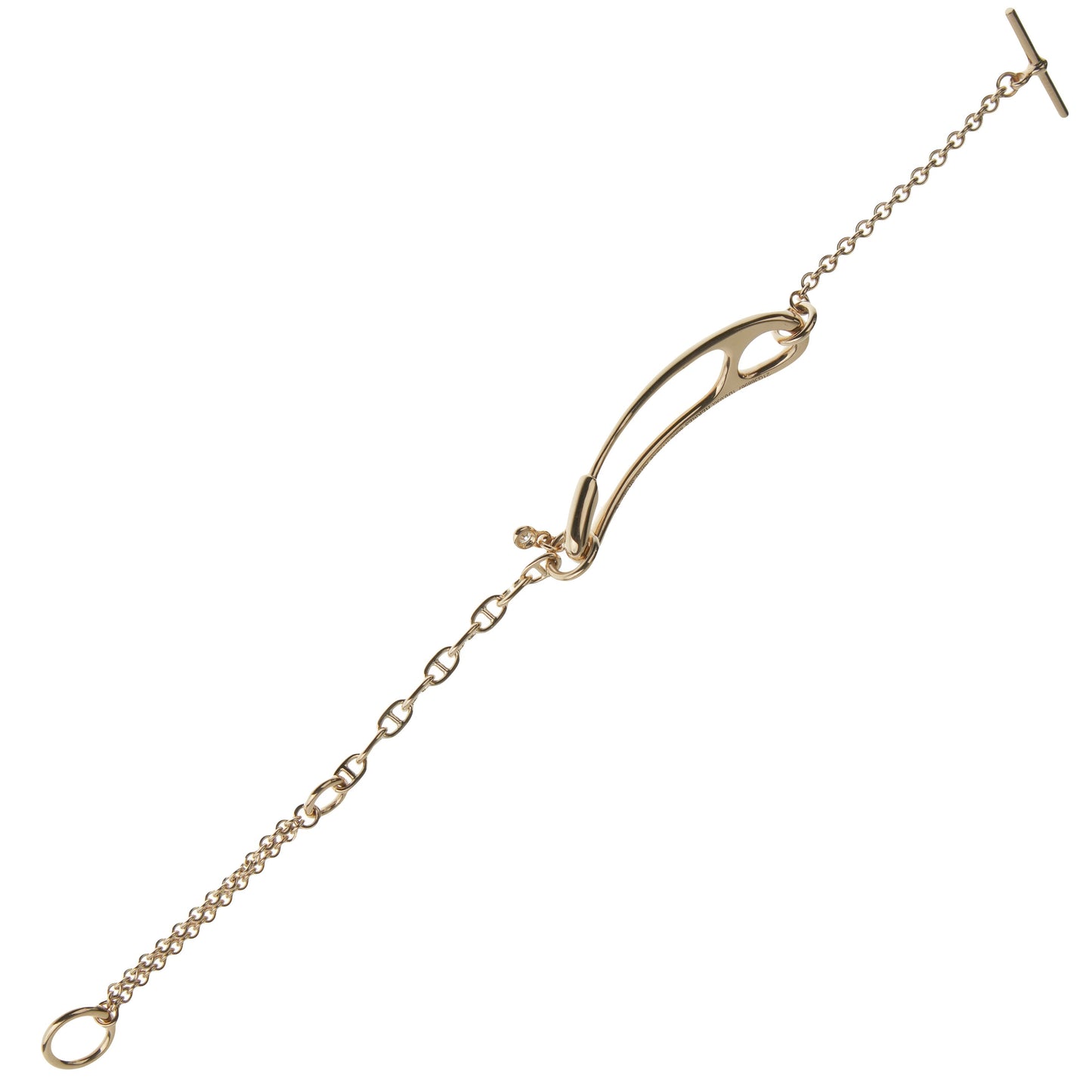 Hermes Chaine d'Ancre Punk Rose Gold Diamond Bracelet