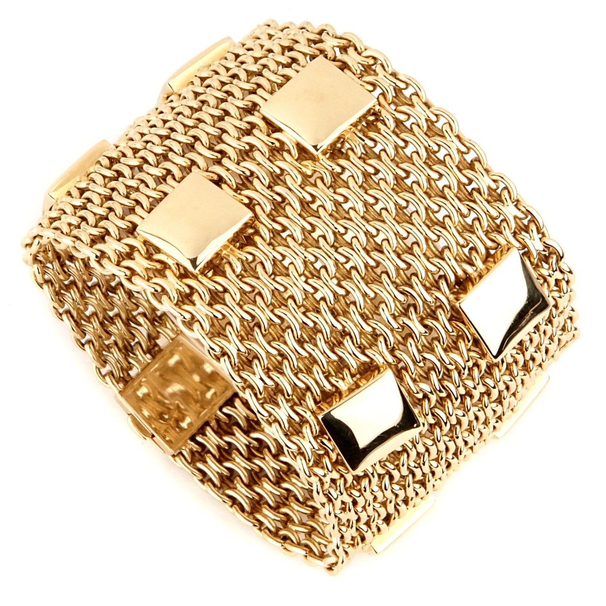 Hermes Collier De Chein Mesh Gold Bracelet