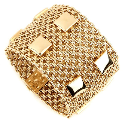Hermes Collier De Chein Mesh Gold Bracelet