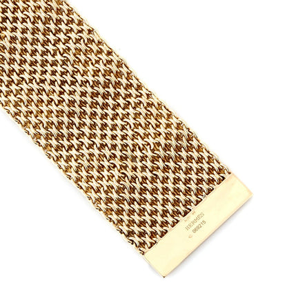 Hermes Collier De Chein Mesh Gold Bracelet