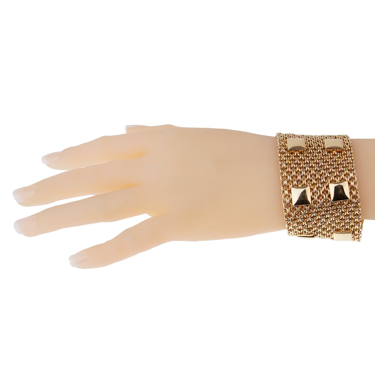 Hermes Collier De Chein Mesh Gold Bracelet