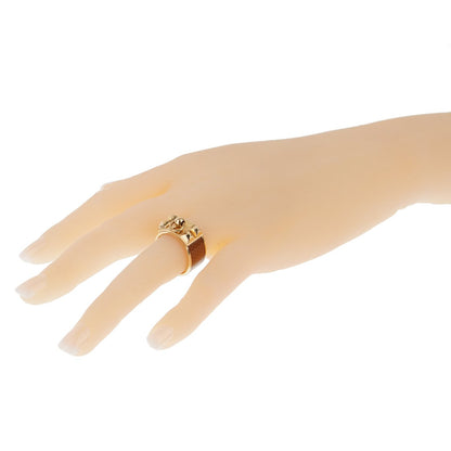 Hermes Collier De Chien Brown Enamel Gold Ring Sz 7