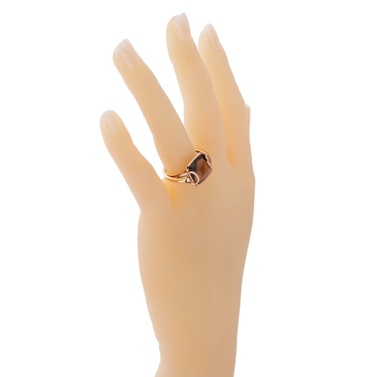 Hermes Deux Anneaux Smoky Quartz Rose Gold Ring