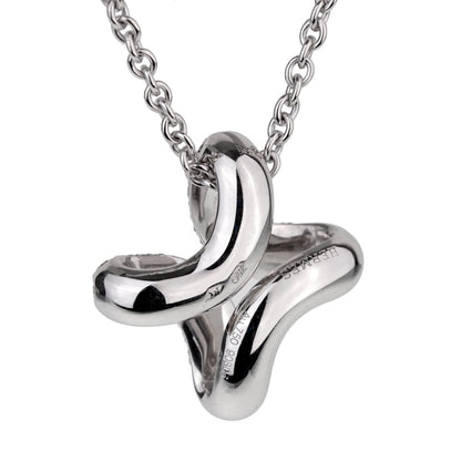Hermes Diamond H White Gold Pendant Necklace