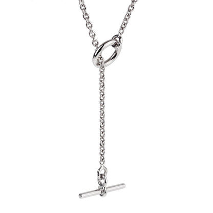 Hermes Diamond H White Gold Pendant Necklace