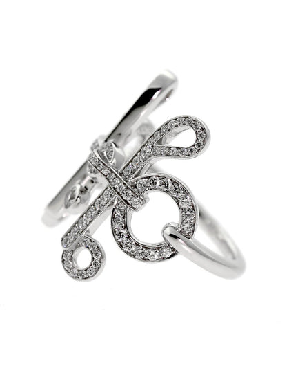 Hermes Diamond H White Gold Ring