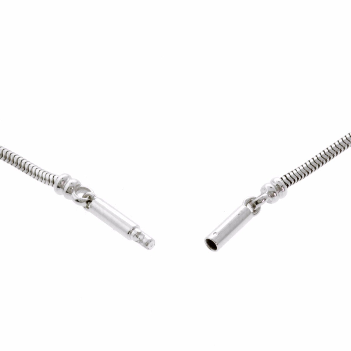 Hermes Diamond Pendant White Gold Necklace