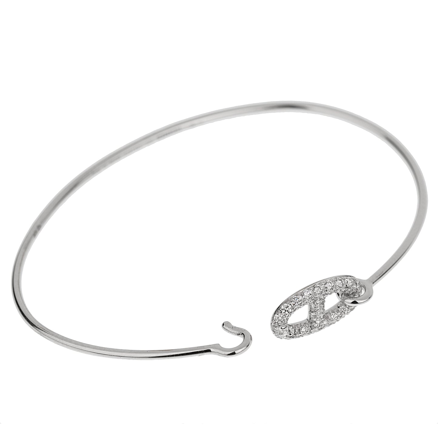 Hermes Farandole White Gold Diamond Bangle Bracelet