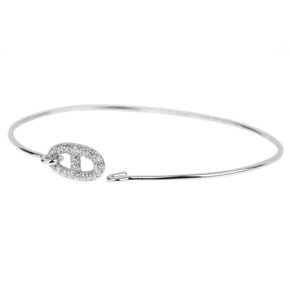 Hermes Farandole White Gold Diamond Large Bangle Bracelet