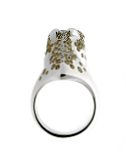 Hermes Galop Horse Diamond Silver Ring