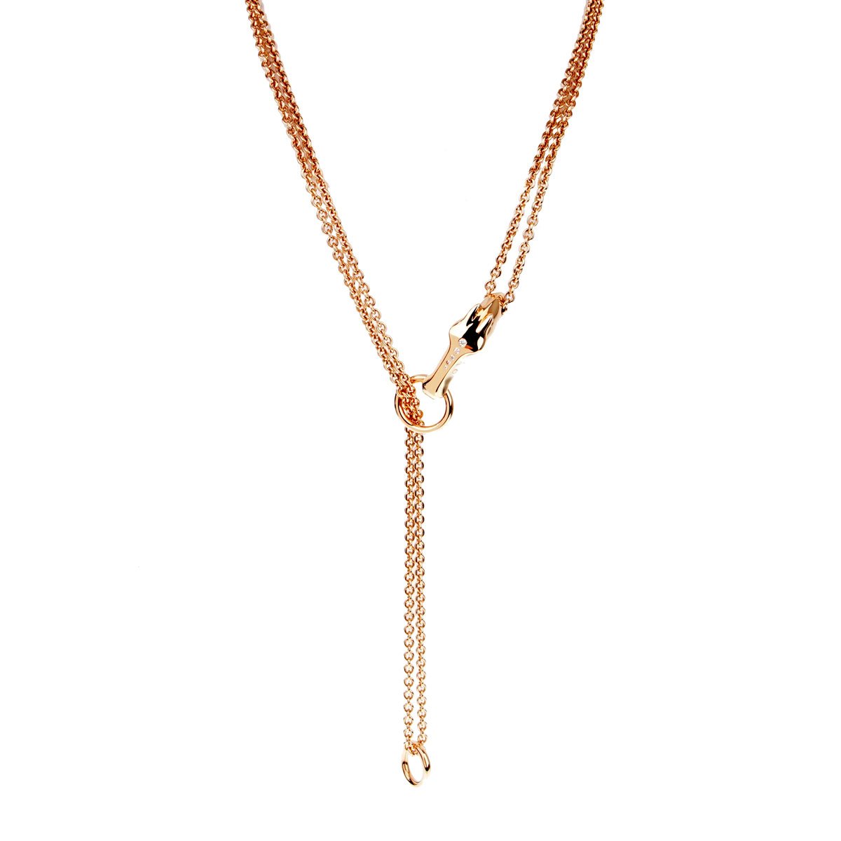 Hermes Galop 18k Rose Gold Diamond Necklace
