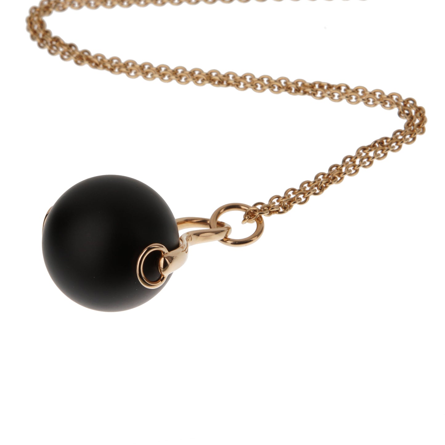 Hermes Horsebit 18k Rose Gold Sautoir Pendant Necklace