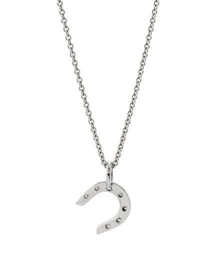 Hermes Horseshoe Diamond Necklace in White Gold