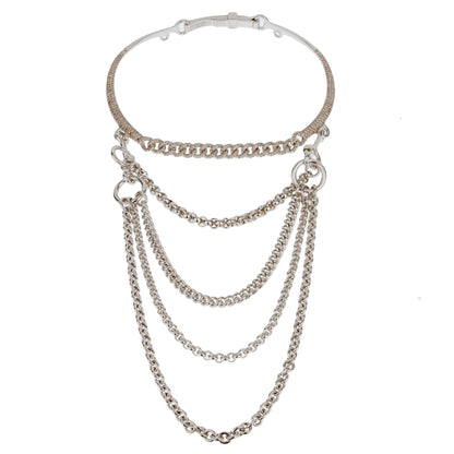 Hermes Long Chain Diamond 10.88ct Silver Choker Necklace