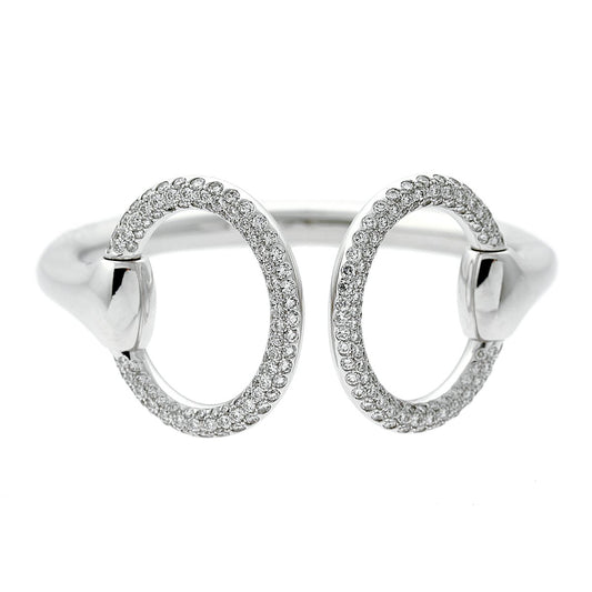 Hermes Nausicaa Diamond Cuff Bangle Bracelet