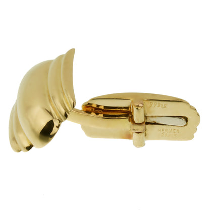Hermes Paris Vintage Yellow Gold Cufflinks