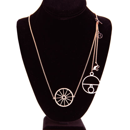 Hermes Rose Gold Long Charm Chain Necklace