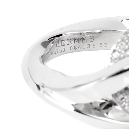 Hermes Twisted Pave Diamond Gold Ring