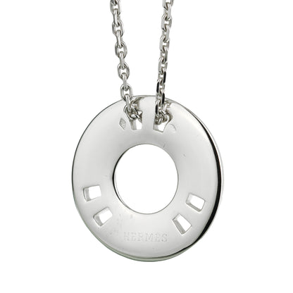 Hermes White Gold Vintage Pendant Necklace