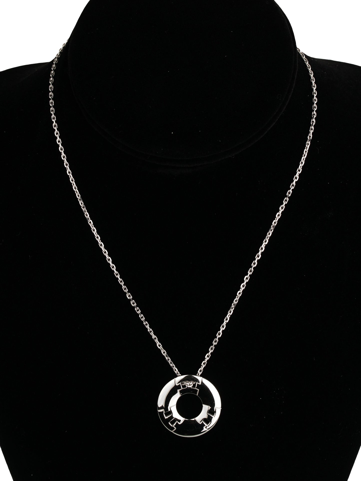 Hermes White Gold Vintage Pendant Necklace