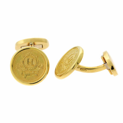 Hermes Yellow Gold Cufflinks