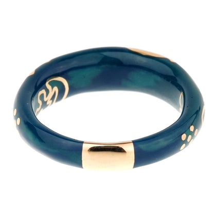 La Nouvelle Bague Blue Enamel Rose Gold Diamond Ring