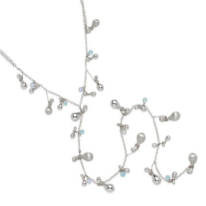 Laurentia Topaz Chalcedony White Gold Drop Necklace
