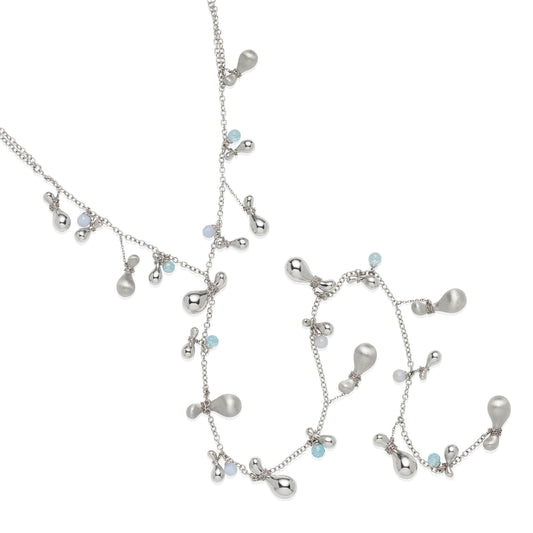 Laurentia Topaz Chalcedony White Gold Drop Necklace