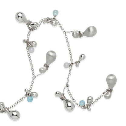 Laurentia Topaz Chalcedony White Gold Drop Necklace