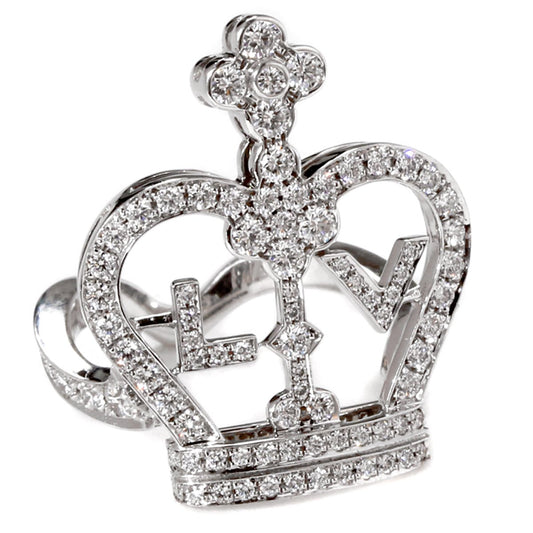Louis Vuitton Diamond Crown 18k White Gold Cocktail Ring