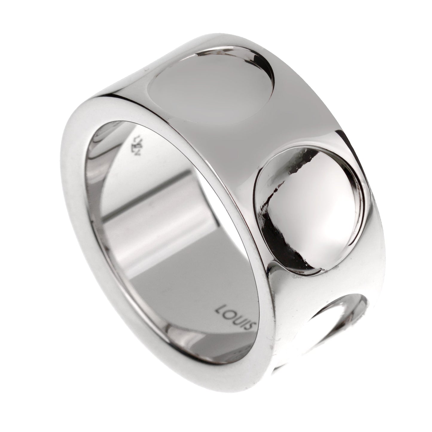 Louis Vuitton Diamond Empreinte Large White Gold Diamond Band Ring