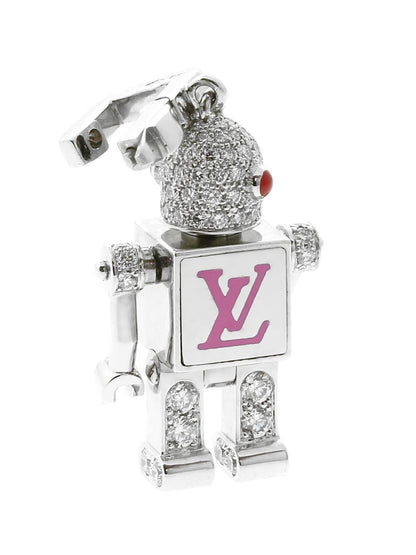 Louis Vuitton Diamond Spaceman Charm Pendant W Chain