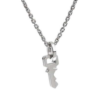 Louis Vuitton Lock it Double Key White Gold Pendant Necklace
