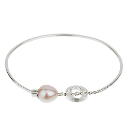 Louis Vuitton Monogram Pearl White Gold Bangle Bracelet