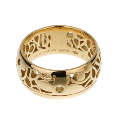 Louis Vuitton Monogram Yellow Gold Cocktail Band Ring Sz 5