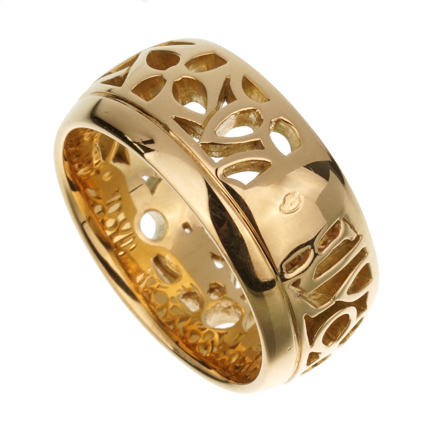 Louis Vuitton Monogram Yellow Gold Cocktail Band Ring Sz 5