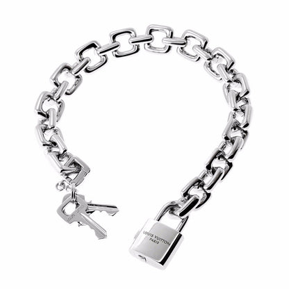 Louis Vuitton Padlock Charm White Gold Bracelet