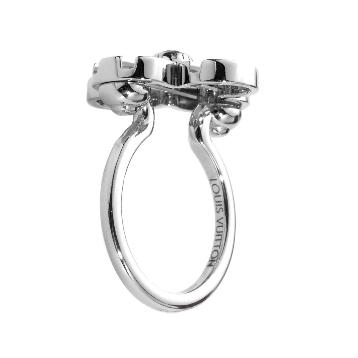 Louis Vuitton Petite Fleur Flower 18k White Gold Diamond Ring
