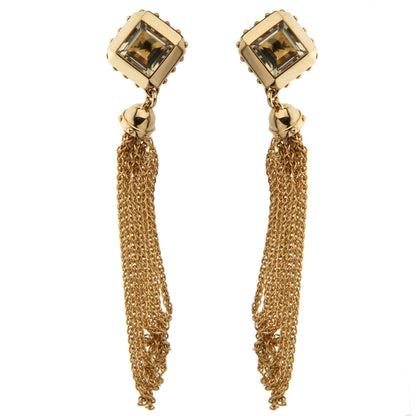 Louis Vuitton Quartz Yellow Gold Tassel Drop Earrings