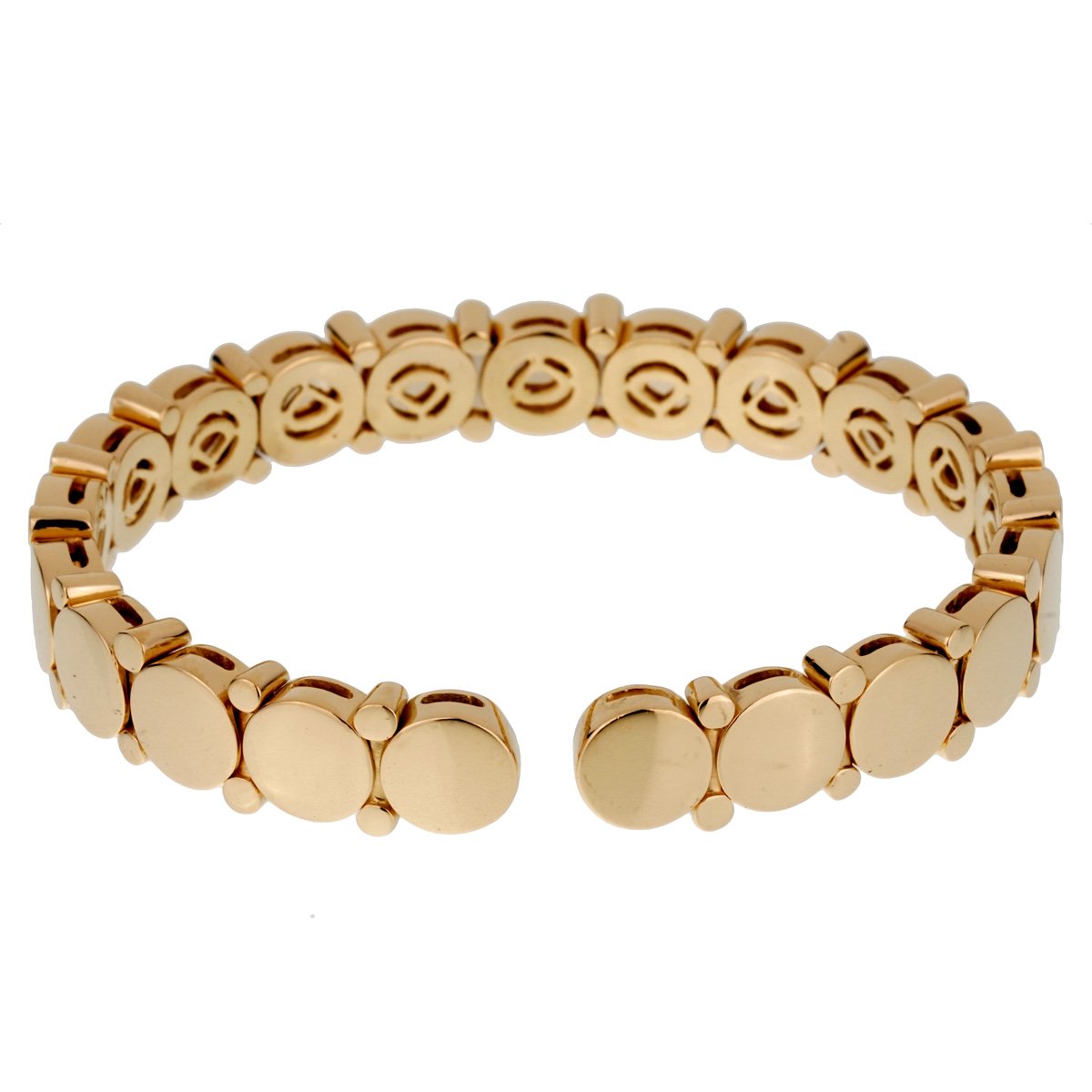 Marina B Diamond Yellow Gold Cuff Bangle Bracelet