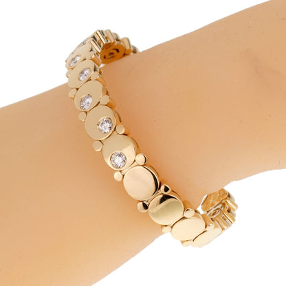 Marina B Diamond Yellow Gold Cuff Bangle Bracelet