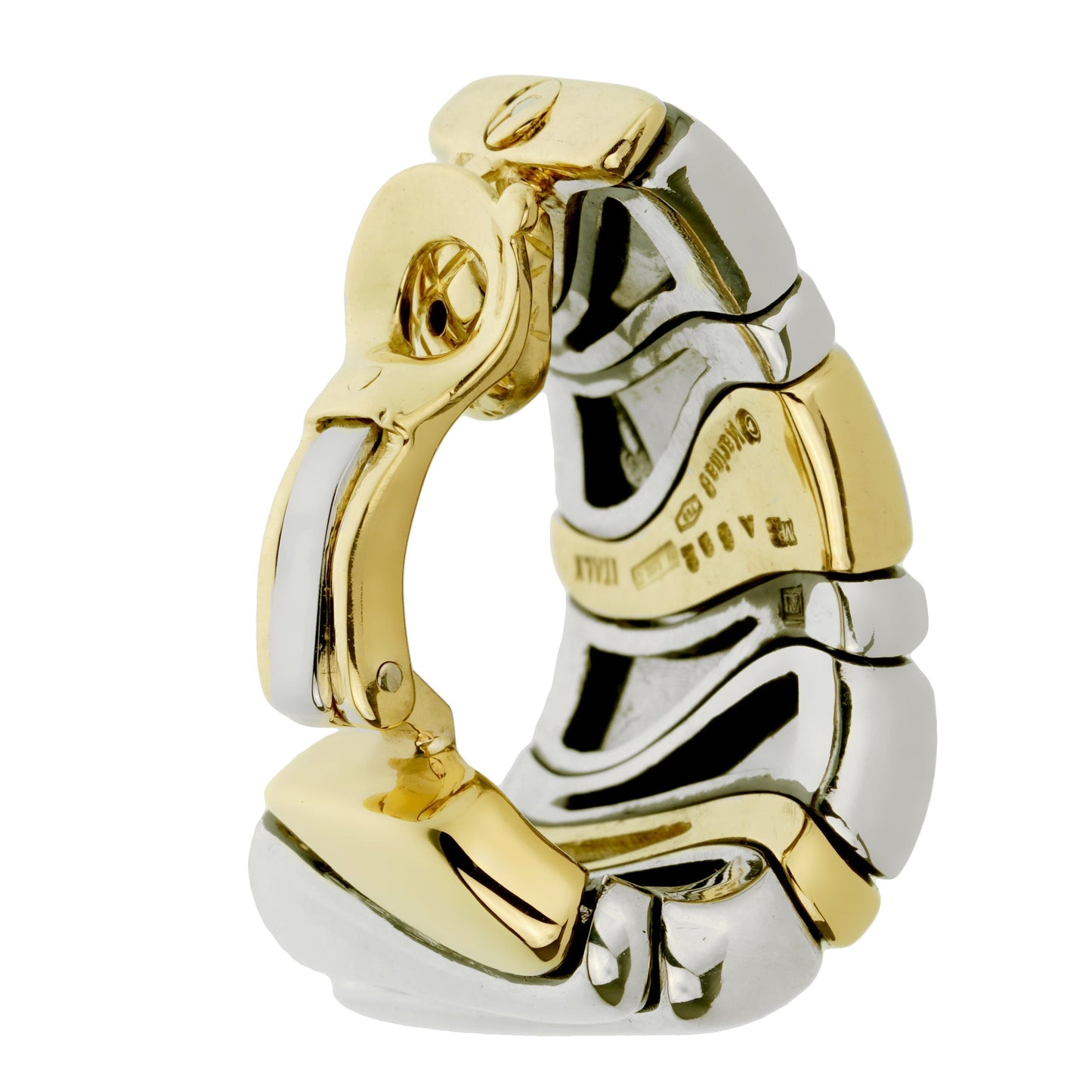 Marina B Vintage Kar Yellow Gold Stainless Steel Clip On Earrings