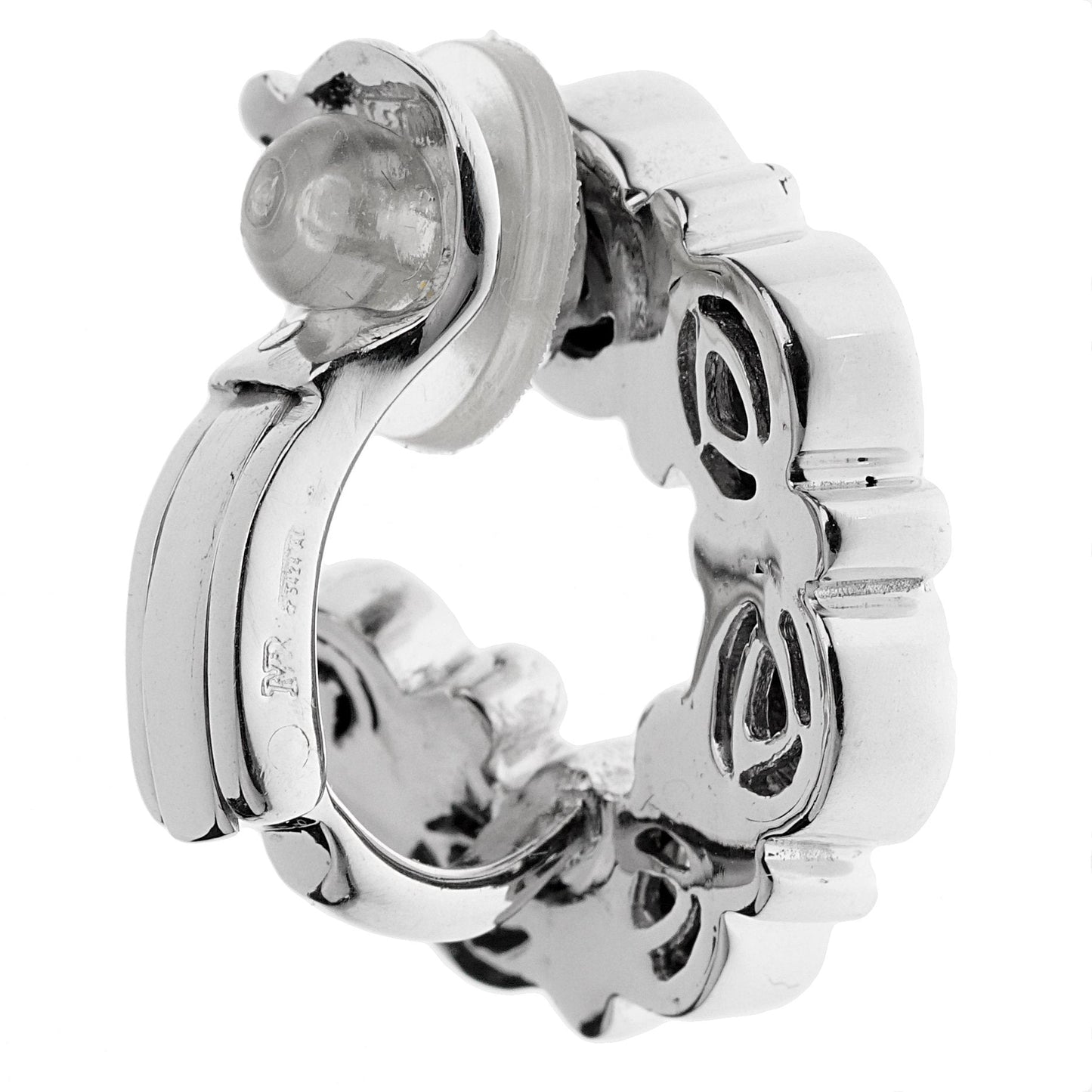 Marina B White Gold Diamond Hoop Earrings