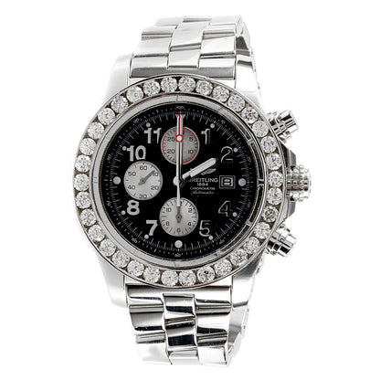 Mens Breitling Super Avenger Stainless Steel Diamond Watch A13370