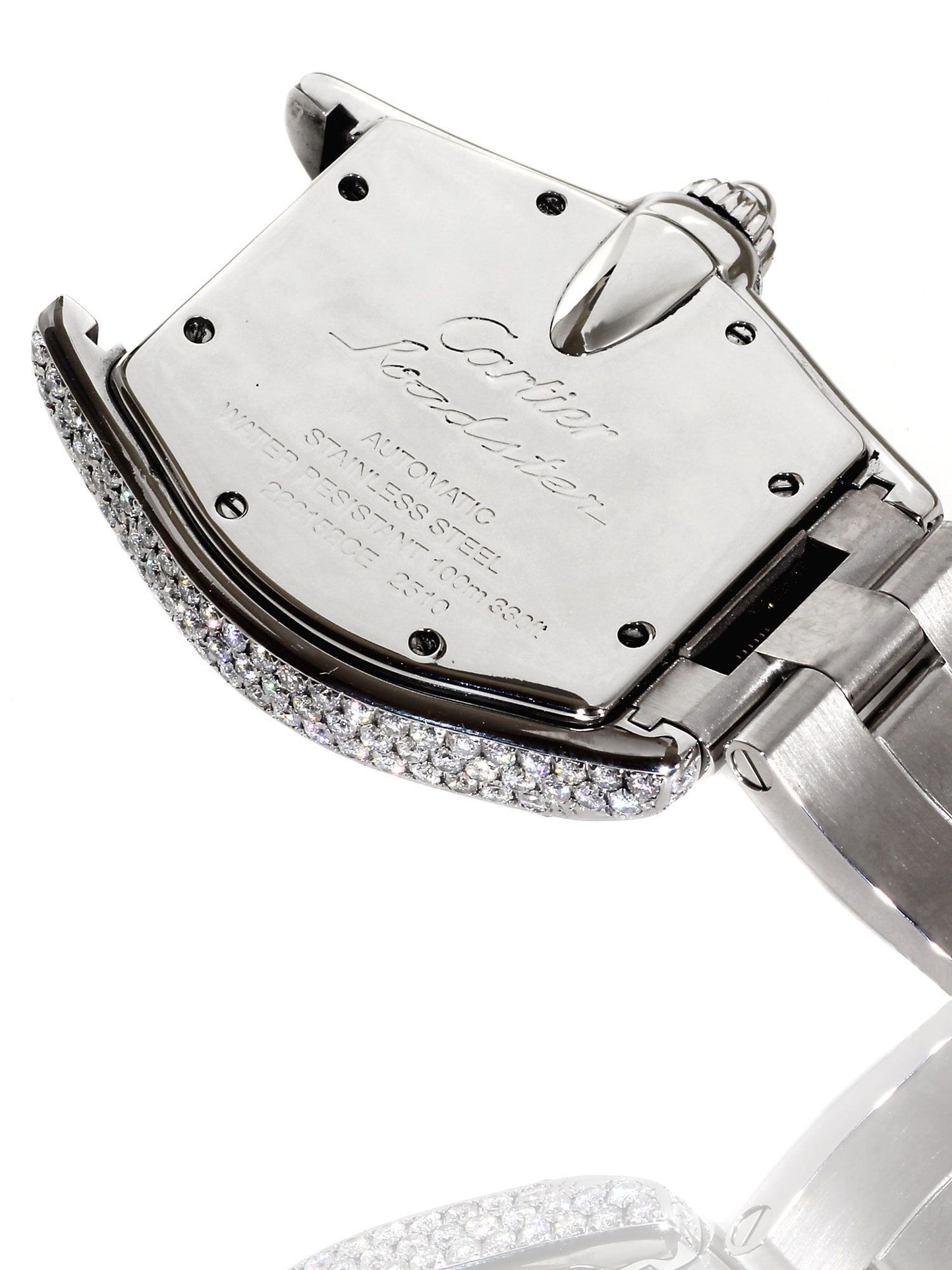 Mens Cartier Roadster Stainless Steel Diamond Watch