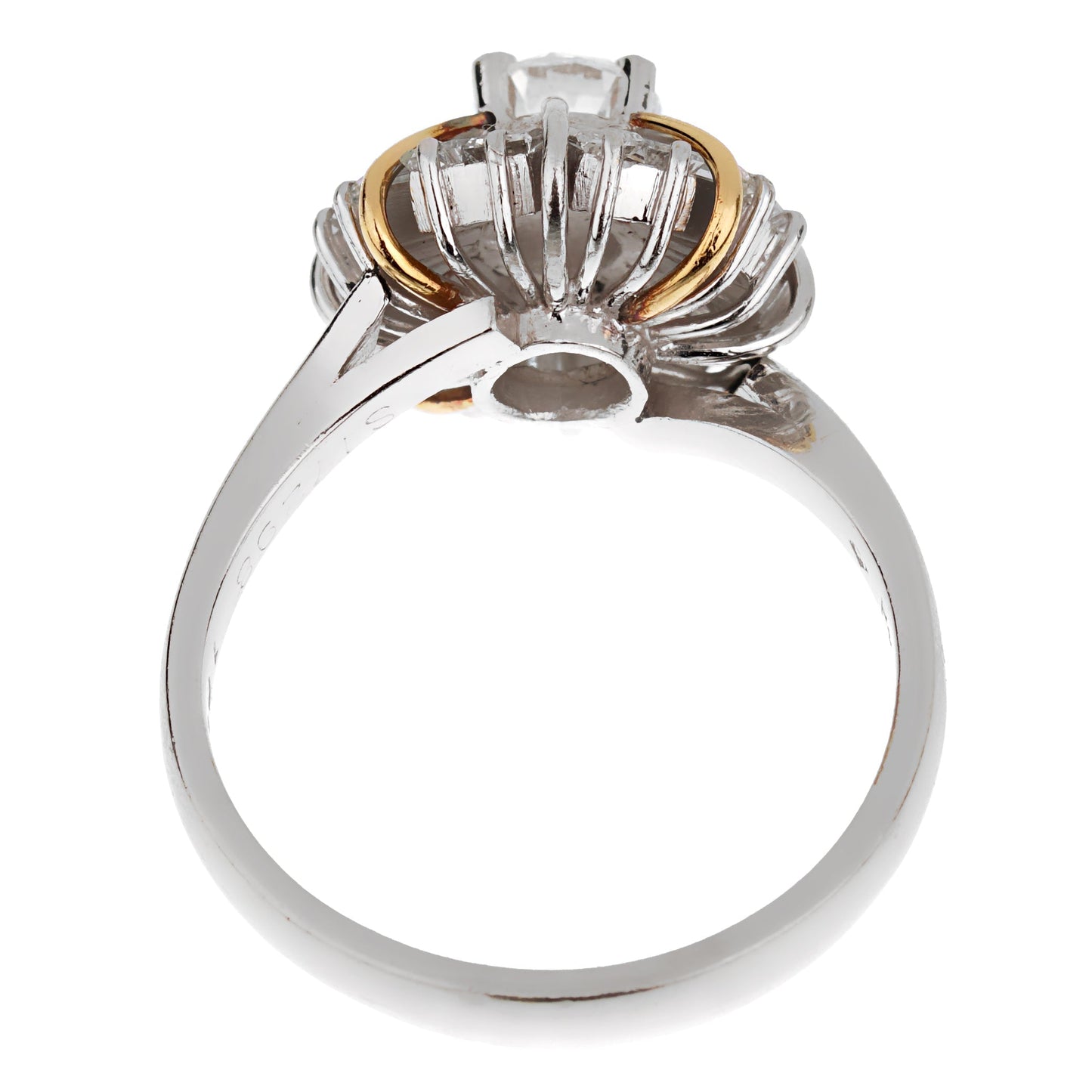 Mikimoto Ballerina Platinum Diamond Cocktail Ring Size 5 3/4