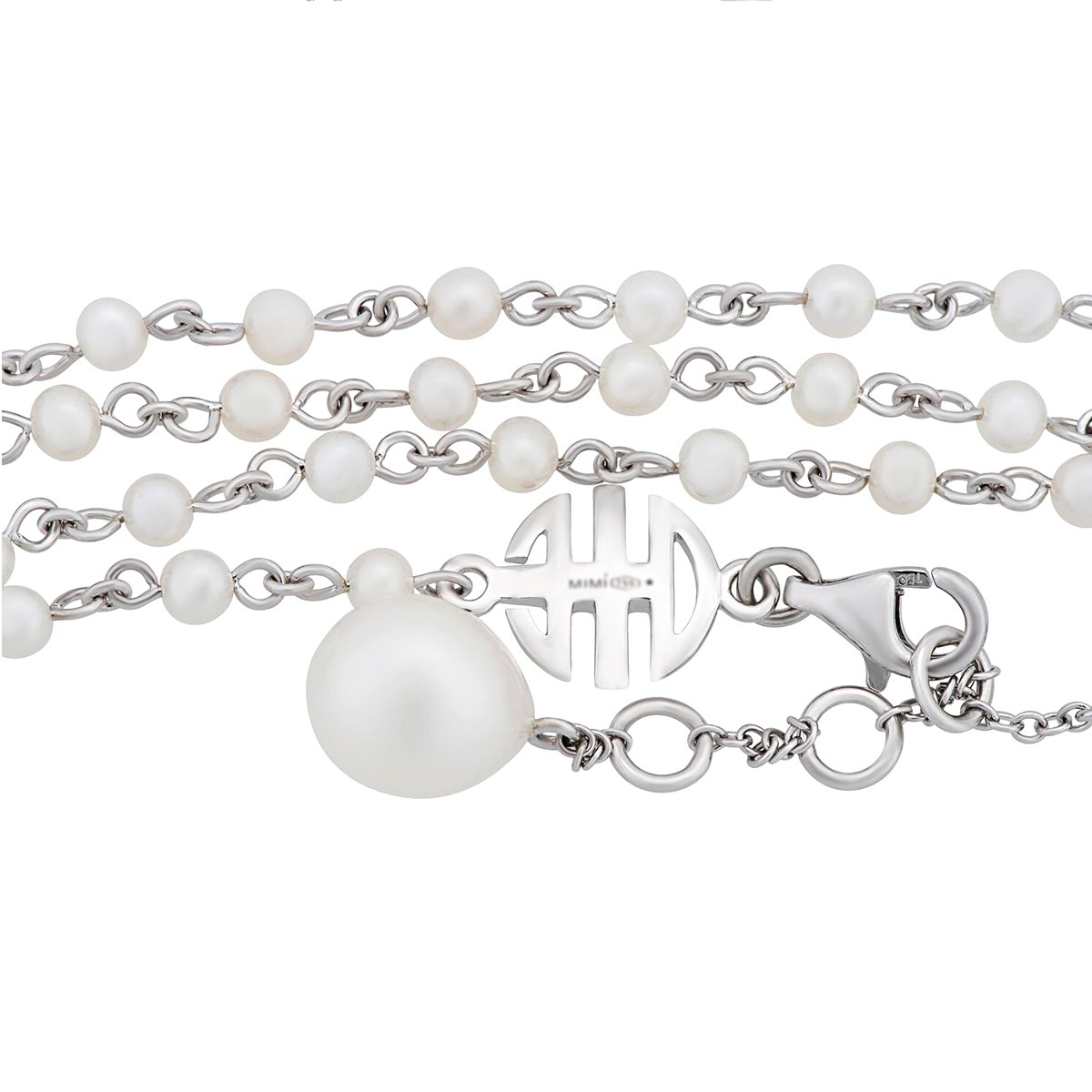 Mimi Milano Pearl White Gold Necklace
