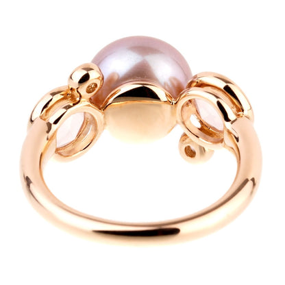 Mimi Milano Quartz Pearl Diamond 18k Rose Gold Ring