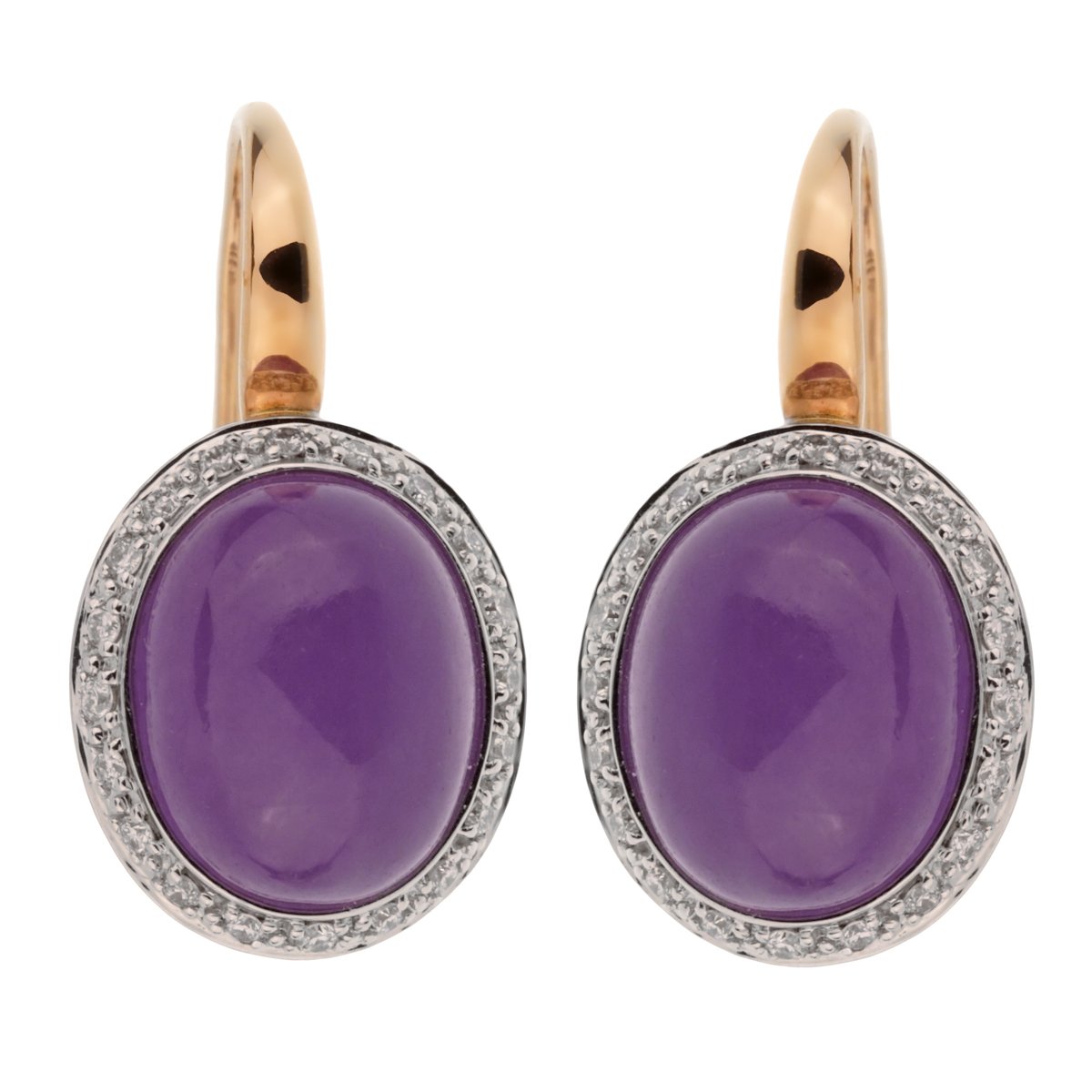 Mimi Milano Violet Jade 18k Diamond Earring